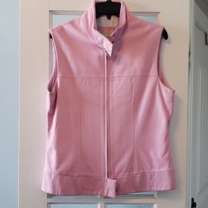 Designer Andrew Marc Pink leather vest